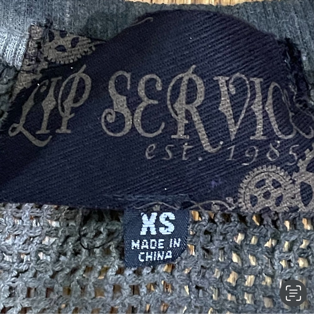 NWOT Oversized Lip Service Chaos Mesh Apocalyptic Olive Top - Picture 5 of 10